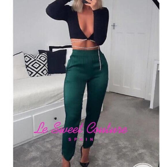 NWT ZARA SATIN EFFECT PANTS - Picture 1 of 12